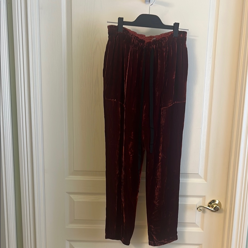 Raquel Allegra Velvet Rust Color Pants